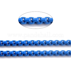 Eco-friendly Spray Painted Handmade Brass Box Chains&nbsp;KK-J276-17-P11