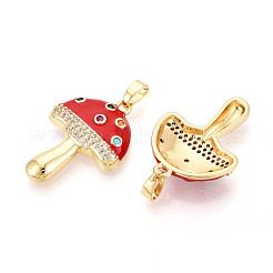Brass Micro Pave Cubic Zirconia Pendants&nbsp;KK-N257-54G