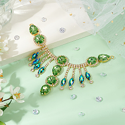 1Pc Flower Brass Rhinestone Ornament Accessories&nbsp;OHAR-FG0001-03