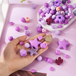 92Pcs Transparent Silicone Focal Beads&nbsp;SIL-TA0002-85C