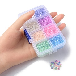 3384Pcs 8 Colors 8/0 Glass Seed Beads&nbsp;SEED-YW0002-23