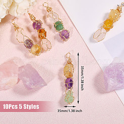 Copper Wire Wrapped Natural Gemstone Pendants&nbsp;PALLOY-FH00038