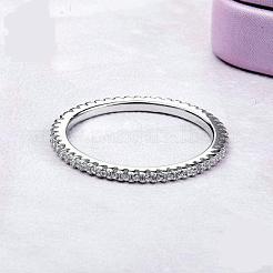 Anti-Tarnish Rhodium Plated 925 Sterling Silver Finger Rings&nbsp;RJEW-FF0008-008P-16mm