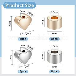 32Pcs 4 Styles Brass Spacer Beads&nbsp;KK-BC0012-35