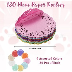180Pcs 9 Colors Lace Paper Greaseproof Wrap Tissue&nbsp;AJEW-CN0004-29