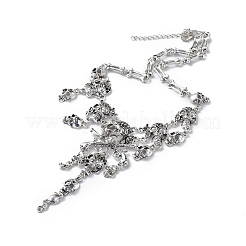 Alloy Skull Bib Necklace&nbsp;NJEW-L175-01AS