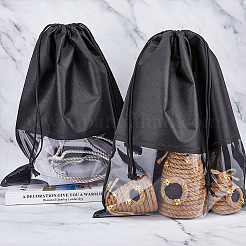 Non-woven Fabric Shoes Storage Bags with Visible Window&nbsp;ABAG-WH0045-13A