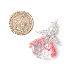 2Pcs 2 Styles Glass Seed Bead Pendants&nbsp;PALLOY-MZ00710