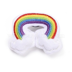 Rainbow with Cloud Cotton & Non-Woven Fabric Brooch&nbsp;JEWB-A003-01