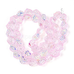 Transparency Electroplate Glass Beads Strands&nbsp;GLAA-T023-41A-04