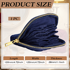 Rhombus Textured Velvet Jewelry Storage Zipper Pouches for Earrings Rings Bracelets Necklaces&nbsp;ABAG-WH0085-012D