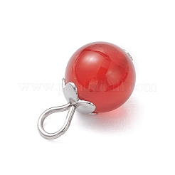 21Pcs 21 Styles Natural & Synthetic Mixed Gemstone Round Charms&nbsp;PALLOY-JF04619-02