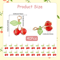 40Pcs Cherry Glass Pendants&nbsp;FIND-SC0016-51