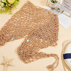 Polyester Women Crochet Beach Cover Up Sarong Wrap&nbsp;AJEW-WH20007-71