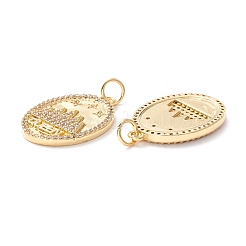 Brass Micro Pave Clear Cubic Zirconia Pendants&nbsp;ZIRC-Z019-07G-NR