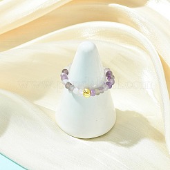 Natural Mixed Gemstone Beads Finger Rings&nbsp;RJEW-JR01074