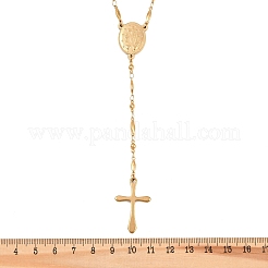 201 Stainless Steel Rosary Bead Necklaces&nbsp;NJEW-B143-05G