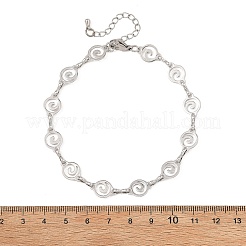 304 Stainless Steel Hollow Spiral Link Chain Anklets&nbsp;AJEW-AN00848-02