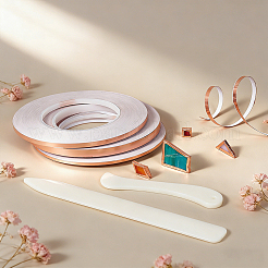 3 Rolls 3 Styles Copper Foil Adhesive Tapes&nbsp;AJEW-UN0005-70