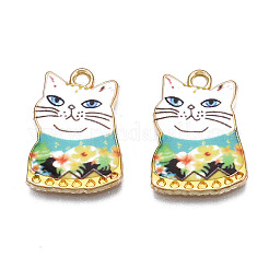 Rack Plating Alloy Enamel Pendants&nbsp;X-ENAM-T011-144A
