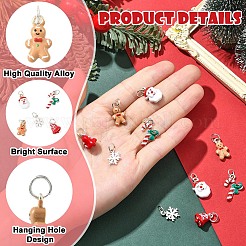 5Pcs 5 Styles Christmas Themes Alloy Enamel Pendants&nbsp;XMAS-YW0001-01C