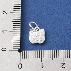 Fine Silver Cat Shape Charms with Jump Rings&nbsp;STER-H118-05S