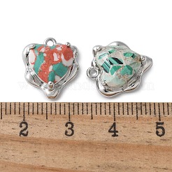 Brass Glass Charms&nbsp;KK-D355-01P
