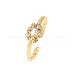 Brass Micro Pave Cubic Zirconia Finger Rings&nbsp;RJEW-C153-01G-02