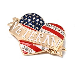 Independence Day Alloy Rhinestone Brooches for Backpack Clothes&nbsp;AL-CBA94E1-03