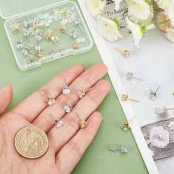 Brass Stud Earring Findings & Plastic Ear Nuts&nbsp;KK-FH0003-76
