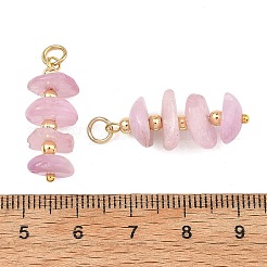 Natural Kunzite & Brass Pendants&nbsp;PALLOY-JF06079