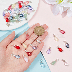 48Pcs 12 Color Transparent Glass Charms&nbsp;PALLOY-AB00010