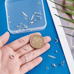 925 Sterling Silver Spring Gate Rings & Tube Bails & Lobster Claw Clasp & Open Jump Rings & Spacer Beads & Crimp Bead Cover&nbsp;FIND-PH0028-32