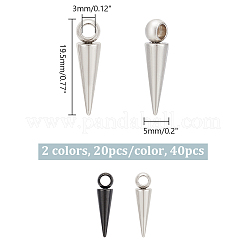 40Pcs 2 Colors Stainless Steel Pendants&nbsp;STAS-UN0052-83
