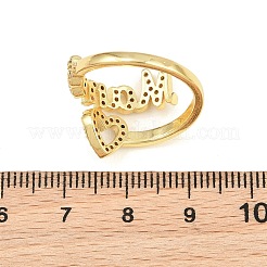 Mother's Day Brass Micro Pave Cubic Zirconia Cuff Open Rings&nbsp;CU-CBACDF6-07G-01
