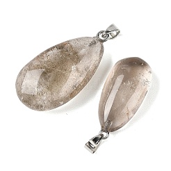 Natural White Lodolite Quartz/White Phantom Quartz Tumbled Stone Pendants&nbsp;GG-K002-06N