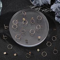 30Pcs Brass Circle Ring Stud Earrings with 30Pcs Friction Ear Nuts for Women&nbsp;EJEW-BBC0001-10