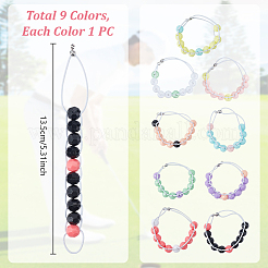 9Pcs Elastic Cords and Acrylic Golf Beads Count Stroke Score Counter&nbsp;BJEW-DR00004