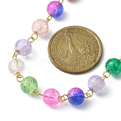 Crackle Glass Round Beaded Chain&nbsp;AJEW-JB01167