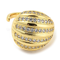 Brass Micro Pave Cubic Zirconia Open Cuff Ring&nbsp;RJEW-C033-12G