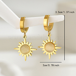 304 Stainless Steel Eight-Pointed Star Hoop Earrings&nbsp;QB3148