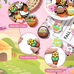 15Pcs 15 Styles Easter Theme Food Grade Eco-Friendly Silicone Beads&nbsp;SIL-CJ0002-71