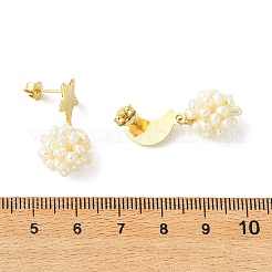 Natural Cultured Freshwater Pearl Dangle Stud Earrings&nbsp;EJEW-JE07281