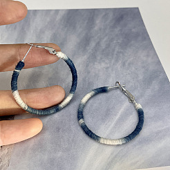 Alloy Polyester Hoop Earrings&nbsp;FS-WGF51EC-01