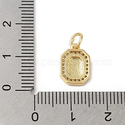 Real 18K Gold Plated Brass Micro Pave Clear Cubic Zirconia Pendants&nbsp;KK-L216-002G-K
