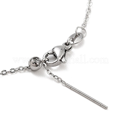 Adjustable 304 Stainless Steel Dapped Chain Necklaces&nbsp;NJEW-K270-05P