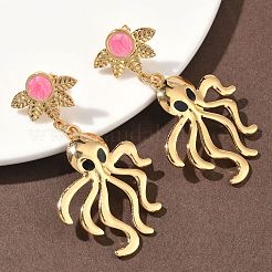304 Stainless Steel Enamel Dangle Stud Earrings&nbsp;EJEW-B156-08G