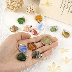 10Pcs 5 Colors Transparent Glass Pendants&nbsp;GLAA-TA0001-73