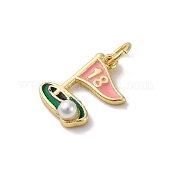 Brass Enamel Charms&nbsp;X-KK-Q098-37G-A