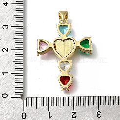 Brass Micro Pave Cubic Zirconia Pendants&nbsp;KK-C090-48G